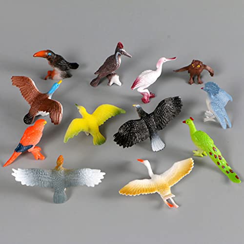 TOYANDONA 12 figuras de pájaros simuladas de animales de plástico juguetes artificiales modelo para niñas de niños juguetes educativos estilo casual