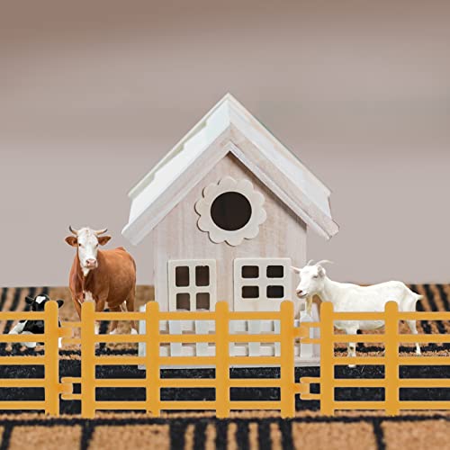 TOYANDONA 20 Unids Mini Farm Fence Casa Casa de Muñeca Frontera Frontera Miniatura Cerca Adornos para Macros Micro Paisaje Jardín ( Amarillo )