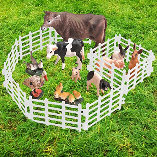 TOYANDONA 20 Unids Mini Farm Fence Muñeca Casa de Muñeca Frontera Frontera Miniatura Cerca Adornos para Macros Micro Paisaje Jardín ( )