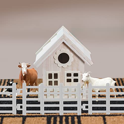 TOYANDONA 20 Unids Mini Farm Fence Muñeca Casa de Muñeca Frontera Frontera Miniatura Cerca Adornos para Macros Micro Paisaje Jardín ( )