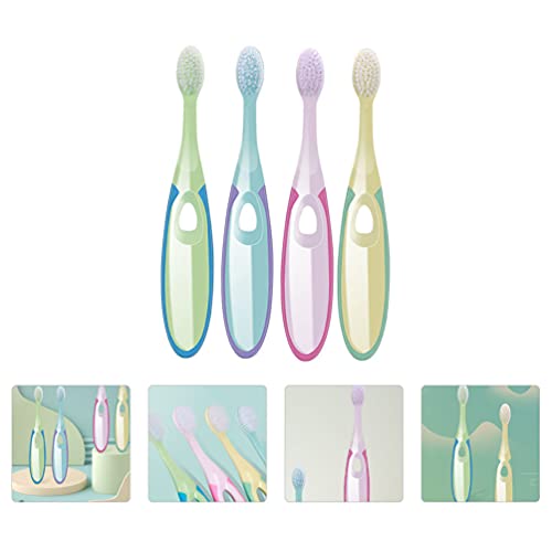 TOYANDONA 4 Piezas Cepillo de Dientes Para Niños Cepillos De Dientes Para Niños Cepillo De Dientes De Entrenamiento Para Bebés Cepillo De Dientes Suave Colores Surtidos