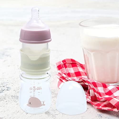 TOYANDONA Botellas de Vidrio Biberones con Flujo Lento Nipple Nipple Bebé Botella de Polvo BPA BPA Leche Libre Polvo Contenedor de Almacenamiento para Bebé 150Ml Rosa