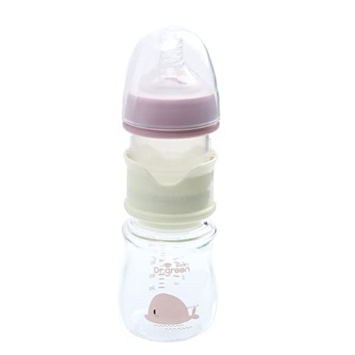 TOYANDONA Botellas de Vidrio Biberones con Flujo Lento Nipple Nipple Bebé Botella de Polvo BPA BPA Leche Libre Polvo Contenedor de Almacenamiento para Bebé 150Ml Rosa