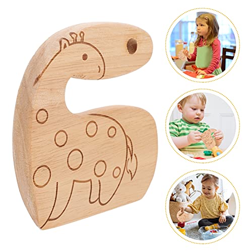 TOYANDONA Cuchillo de Madera para Niños Cuchillos Seguros para Niños Herramientas de Cocina Montessori Cortador de Frutas Y Verduras para Cocinar a Niños Corte de Jirafa Caqui