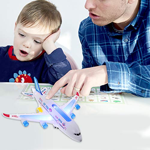 TOYANDONA Juguete de Avión para Niños Golpe Y Acción con Luces Y Sonidos Intermitentes LED Juguetes Educativos para Niños Y Niñas