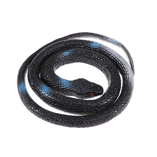 TOYANDONA Juguete de Broma de Halloween Serpiente de Goma Falsa Suave Negro Cabeza Redonda Serpiente Juguete Fiesta Prop Color Aleatorio