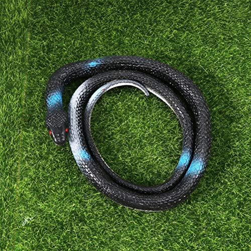 TOYANDONA Juguete de Broma de Halloween Serpiente de Goma Falsa Suave Negro Cabeza Redonda Serpiente Juguete Fiesta Prop Color Aleatorio