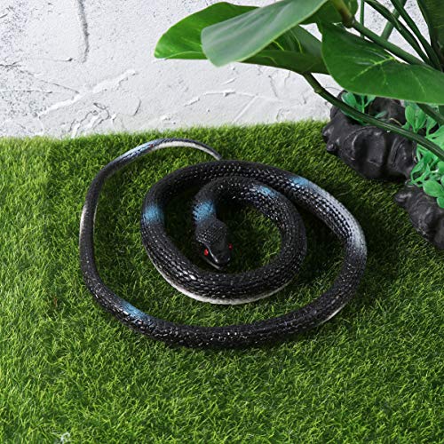 TOYANDONA Juguete de Broma de Halloween Serpiente de Goma Falsa Suave Negro Cabeza Redonda Serpiente Juguete Fiesta Prop Color Aleatorio