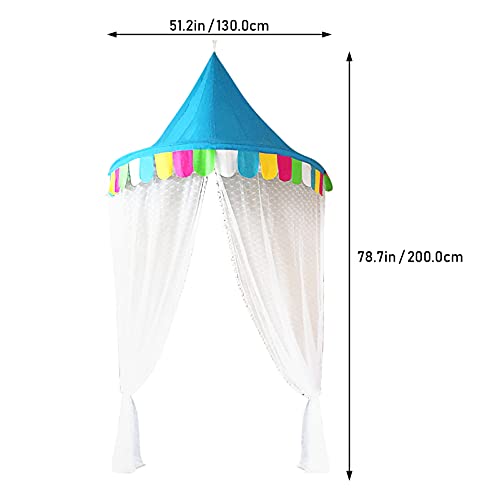 TOYANDONA Princesa Mosquitera Poliéster Mejores Agujeros Malla Cortina Niños Carpa Cama Dosel Camping Pantalla Casa para Niños Hamacas Cunas Azul