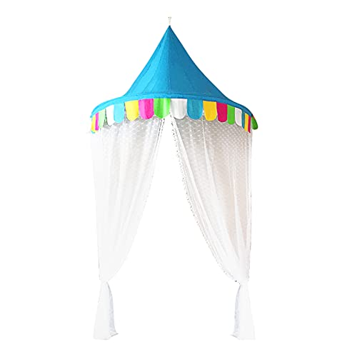 TOYANDONA Princesa Mosquitera Poliéster Mejores Agujeros Malla Cortina Niños Carpa Cama Dosel Camping Pantalla Casa para Niños Hamacas Cunas Azul