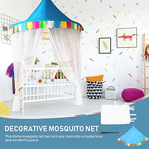 TOYANDONA Princesa Mosquitera Poliéster Mejores Agujeros Malla Cortina Niños Carpa Cama Dosel Camping Pantalla Casa para Niños Hamacas Cunas Azul