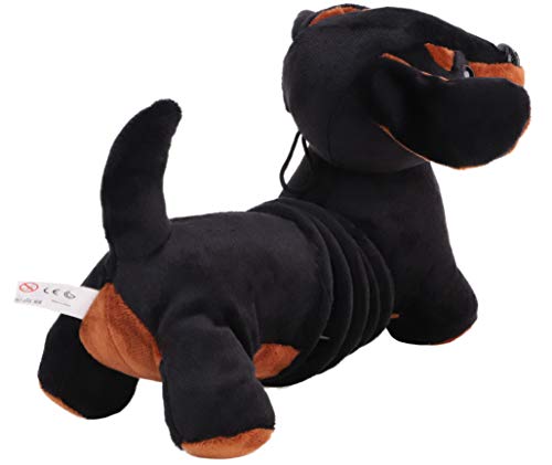 TOYLAND® 27cm Springy Pets Peluche Perro Dachshund - Negro / Marrón - ¡Se estira hasta 70 cm!