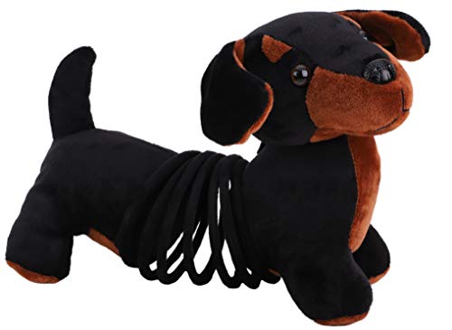 TOYLAND® 27cm Springy Pets Peluche Perro Dachshund - Negro / Marrón - ¡Se estira hasta 70 cm!