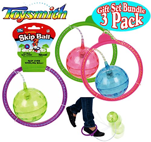 Toysmith - Juego de 3 Bolas de Saltar Intermitentes, Color Morado/Verde, Verde/Rosa y Azul/Rosa