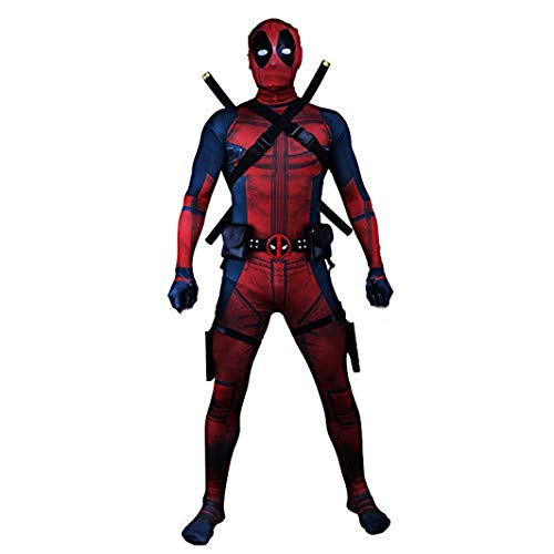 TOYSSKYR Cosplay Deadpool ropa masculina adulto impresión medias elásticas body show de disfraces de disfraces (color : Rojo, Tamaño : S)