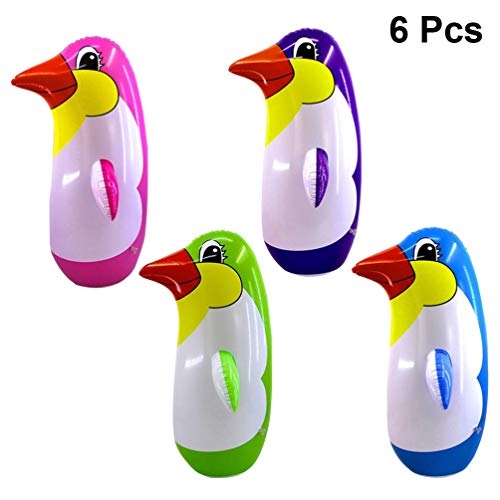 Toyvian 6 Piezas Juguete de Pingüino Hinchable Colorido Accesorio de Fiesta Juguete Vaso para Niños Color Aleatorio