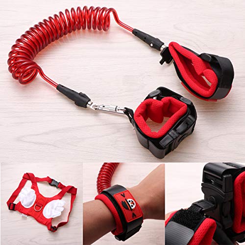 Toyvian Arnés de Seguridad para niños Correa y Mochila Correa para niños Correa de muñeca Traction Rope Anti Lost Kit (Rojo)