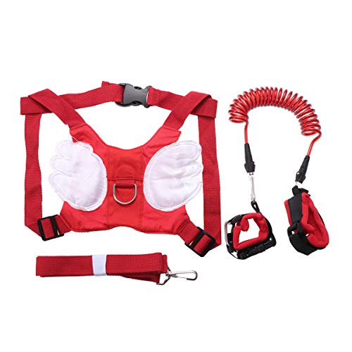 Toyvian Arnés de Seguridad para niños Correa y Mochila Correa para niños Correa de muñeca Traction Rope Anti Lost Kit (Rojo)