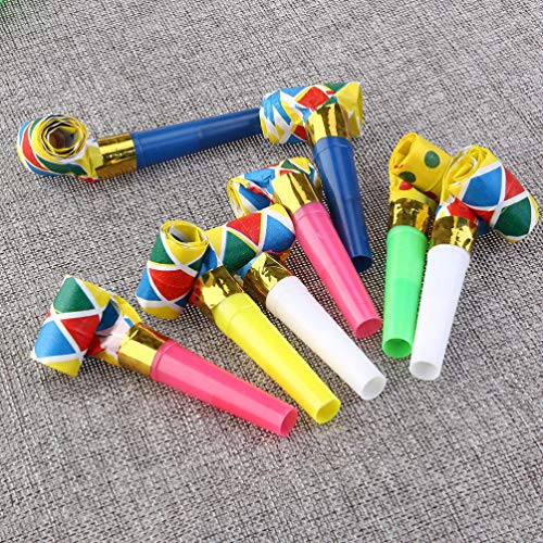 Toyvian Bocinas de Fiesta Explosiones Musicales Multicolores 6.5Cm Explosiones Creativas Matracas Silbatos Vítores Accesorios para Juegos de Fiesta Escolar de Cumpleaños Suministros 120 Piezas