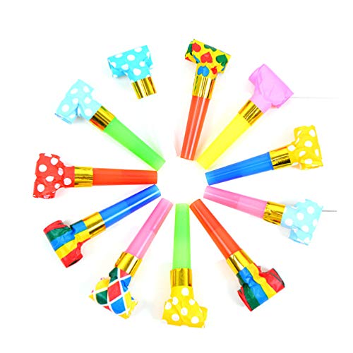 Toyvian Bocinas de Fiesta Explosiones Musicales Multicolores 6.5Cm Explosiones Creativas Matracas Silbatos Vítores Accesorios para Juegos de Fiesta Escolar de Cumpleaños Suministros 120 Piezas