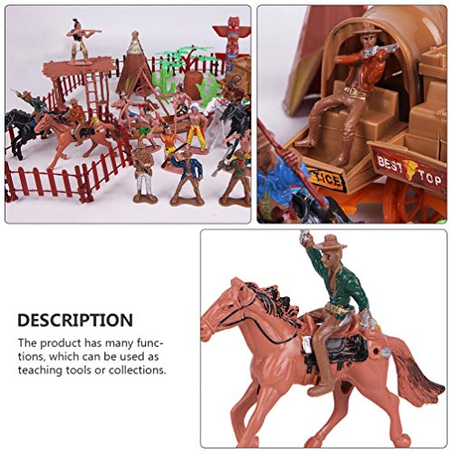 Toyvian Estatuillas Indias Vaqueros E Indios Modelo de Juguetes Juguetes Juguetes Nativos Americanos Wild West Cowboy Figuras en Miniatura Kit de Simulación Juego de Sandbox Juguetes