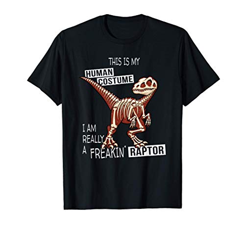 Traje humano Velociraptor Esqueleto Raptor Camiseta