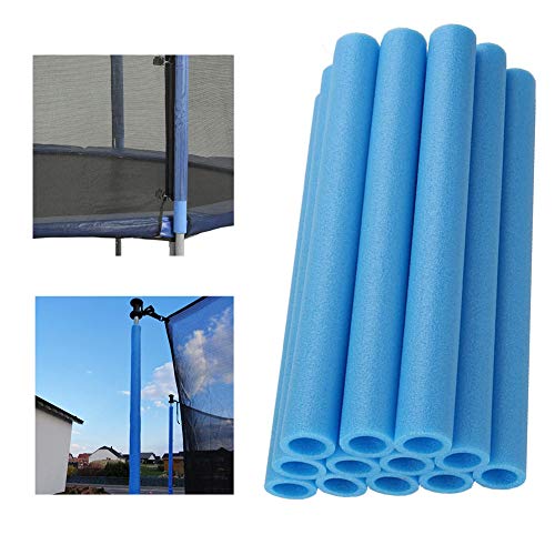 Trampolín Polacos Cubierta del Acolchado De Espuma De 40cm Tubo Protector Acolchado De Espuma Tubo Trampolín Polo Fundas De Espuma Azul 12pcs