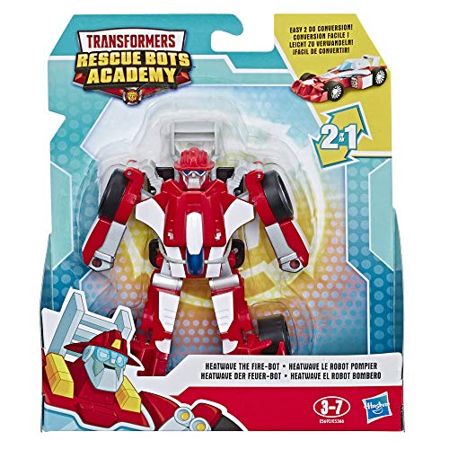 Transformers Playskool Rescue Bots Academy – Robot de Emergencia Heatwave F1 de 11 cm – Juguete transformable 2 en 1