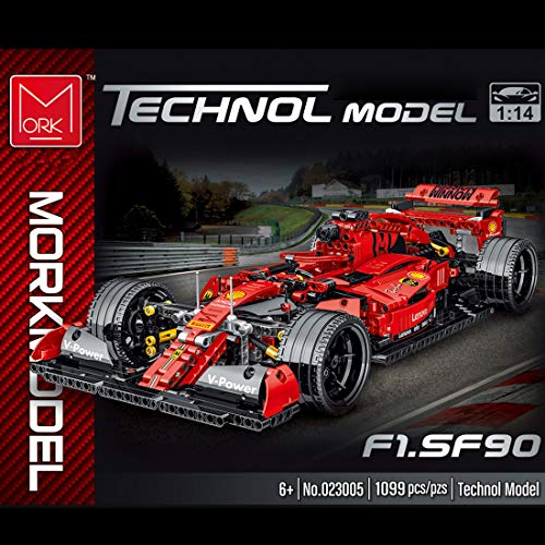 TRCC Maqueta de coche de carreras para Ferrari Fórmula F1, 1100 piezas de juguete compatible con Lego Technic