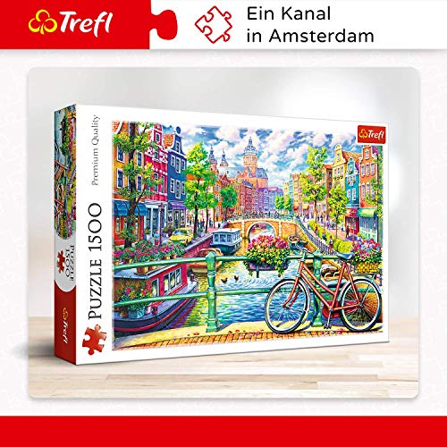 Trefl- Ein Kanal in Amsterdam 1500 Teile, Niederlande, Premium Quality, für Erwachsene und Kinder AB 12 Jahren Puzzle, Color Coloreado (26149)