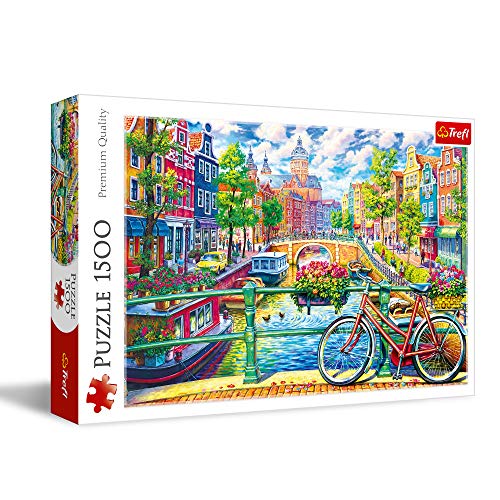 Trefl- Ein Kanal in Amsterdam 1500 Teile, Niederlande, Premium Quality, für Erwachsene und Kinder AB 12 Jahren Puzzle, Color Coloreado (26149)