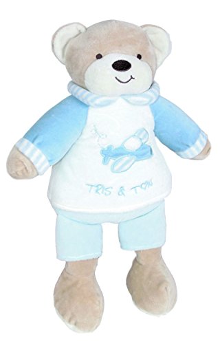 Tris&Ton Peluche osito infantil bebé niño niña, oso peluche 30 cm suave felpa modelo Osito Azul (Trisyton)