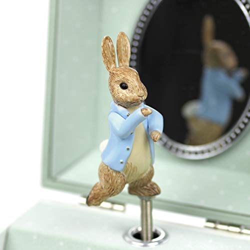 TROUSSELIER - Pierre Lapin - Peter Rabbit. - Caja para tesoros y joyas musicales - Ideal como regalo para niño - Música Lullaby de Mozart - Colori Verde