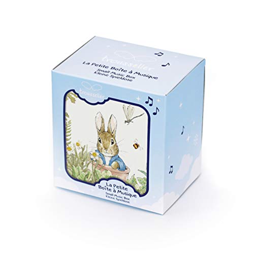 TROUSSELIER - Pierre Lapin - Peter Rabbit. - Caja para tesoros y joyas musicales - Ideal como regalo para niño - Música Lullaby de Mozart - Colori Verde