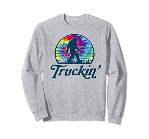 Truckin'! Tie Dye Vintage Hippie Bigfoot Sudadera