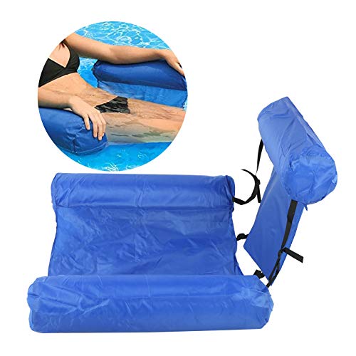 Tumbona de Piscina Plegable de Agua Inflable Silla de Sal¨®n Piscina Flotante Tumbona Dise?o antifugas de Aire para Patio Trasero Playa(con Tablero de flotabilidad)