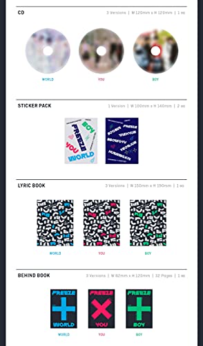 TXT - The Chaos Chapter: FREEZE [World ver.] (The 2nd Album) [Pre Order] CD+Photobook+Folded Poster+Others with Tracking, Extra Decorative Stickers, Photocards