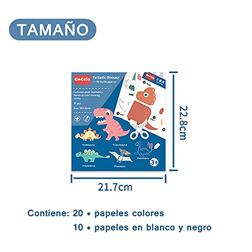 Ubaywey Set de Papel de Recortar Juego Educativo y Divertido para Niños DIY Papel de Manualidades para Aprender a utilizar las tijeras Papeles para colorear Regalos para Niños de 3+ (Tipo 1)