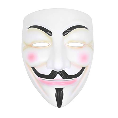 Udekit Máscara de Hacker V para Vendetta Máscara Disfraz de Halloween Accesorios de Fiesta de Cosplay (4 Piezas / Juego)