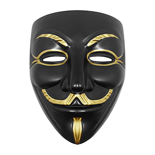 Udekit Máscara de Hacker V para Vendetta Máscara Disfraz de Halloween Accesorios de Fiesta de Cosplay (4 Piezas / Juego)