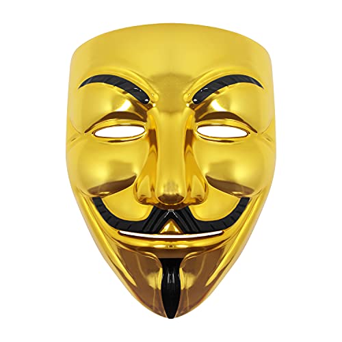 Udekit Máscara de Hacker V para Vendetta Máscara Disfraz de Halloween Accesorios de Fiesta de Cosplay (4 Piezas / Juego)