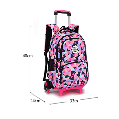 UEK Mochilas Escolares Mochila con Ruedas para Escolares Viajar (6 Ruedas)