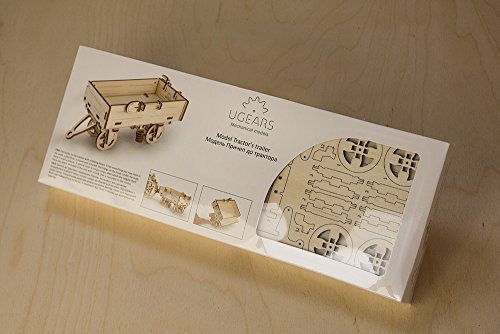 Ugears 70006 - Trailer para Remolque de Tractor, Kit de construcción de Madera 3D sin Pegamento