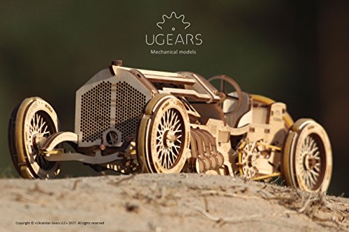 UGEARS Coche Grand Prix U-9 - Kit de Montaje Coche de carreras - 3D Rompecabezas de Madera DIY