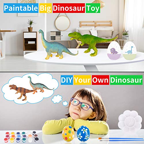 Ulikey Kit Juguetes de Dinosaurios de Pintura, DIY Dinosaurio Pintar Juegos para Niños, Figuras de Dinosaurio 3D Creativo Dinosaurio Manualidades Creativo Juguete Cumpleaños Navidad Regalo (Color 2)