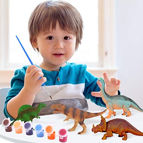 Ulikey Kit Juguetes de Dinosaurios de Pintura, DIY Dinosaurio Pintar Juegos para Niños, Figuras de Dinosaurio 3D Creativo Dinosaurio Manualidades Creativo Juguete Cumpleaños Navidad Regalo (Color 2)