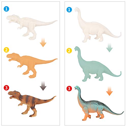 Ulikey Kit Juguetes de Dinosaurios de Pintura, DIY Dinosaurio Pintar Juegos para Niños, Figuras de Dinosaurio 3D Creativo Dinosaurio Manualidades Creativo Juguete Cumpleaños Navidad Regalo (Color 2)