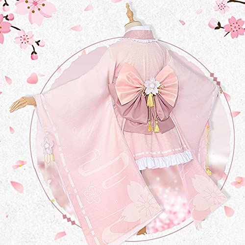 ULLAA Mi héroe Academia Uraraka Ochako Cosplay disfraz encantador uniforme de kimono rosa Litte Hero Anime disfraces ropa trajes S rosa