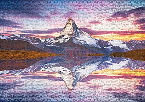 Ulmer Puzzleschmiede - Puzzle de cuerno de Matterhorn - Clásico puzzle de montaña de 1000 piezas - Impresionante paisaje de los Alpes Suiza