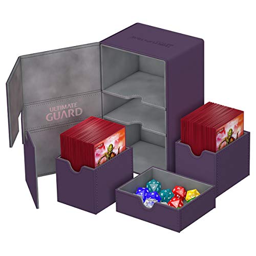 Ultimate Guard Caja de Cartas Twin Flip’n’Tray XenoSkin™ para 160 Cartas (tamaño estándar), Color Violeta, de la Marca